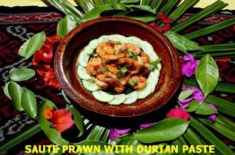 Saute Prawn With Durian Paste